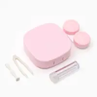 Контейнер для контактных линз, 7&times;7&times;2.5 см, розовый