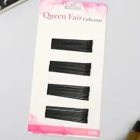 Невидимки для волос QF &laquo;Гладкие&raquo;, набор 36 шт., 6 см, чёрные