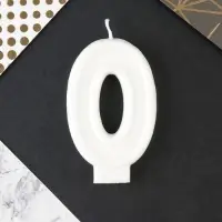 Свеча для торта, цифра 0 «С Днем рождения», 7 х 4,3 см