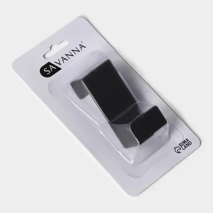 Крючки надверные SAVANNA Black Loft, 2 шт, металл, 5×6.5×1.5 см, чёрные
