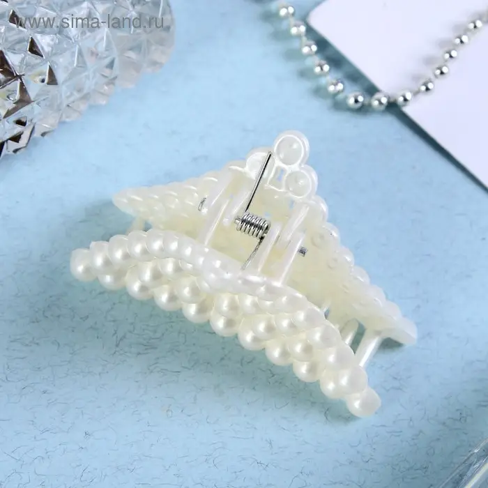 Крабик для волос «Бусины», треугольник, 6 см, МИКС Крабик для волос «Бусины», треугольник, 6 см, МИКС