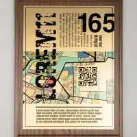 Плакетка Plaque XL, венге с золотистой пластиной