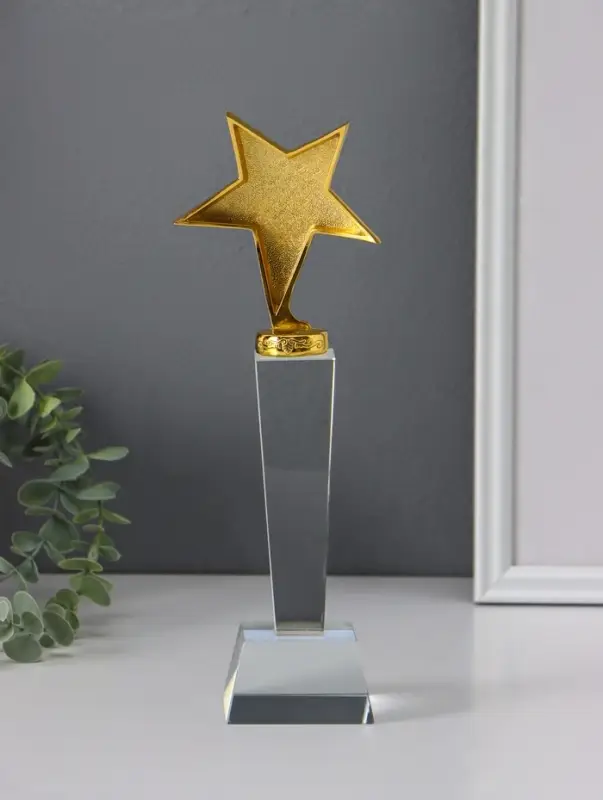 Сувенир "Стела наградная. Золотая звезда", крафт коробка, 27,8х6,8х6,8 см