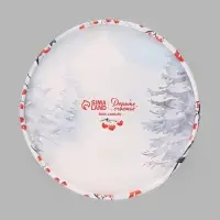 Коробка подарочная &laquo;Снегири&raquo;, новогодняя, круглая, 13&times;8.5 см, белая