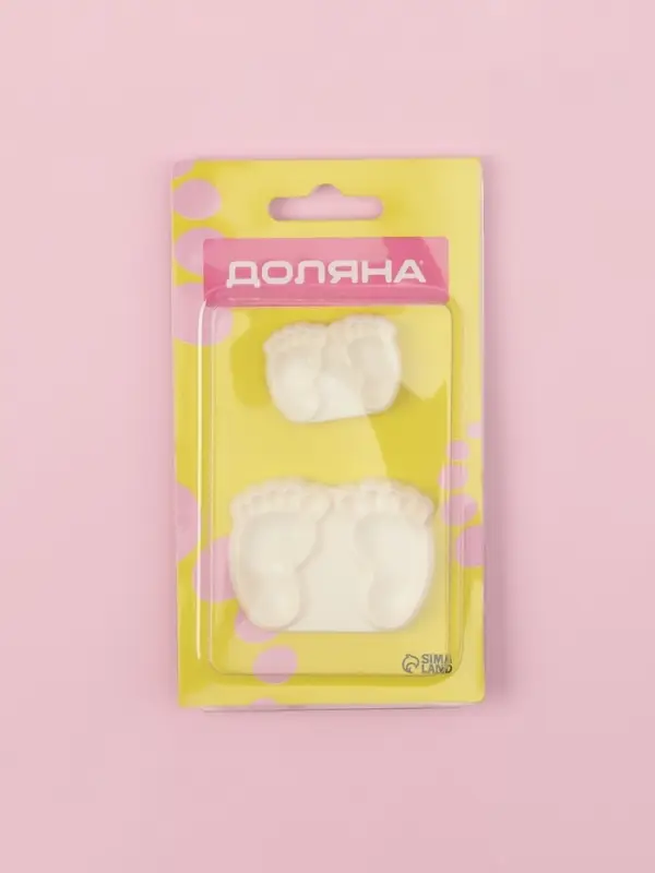 Печати для теста и мастики Доляна &laquo;Детские ножки&raquo;, набор 2 шт., пластик, молочные