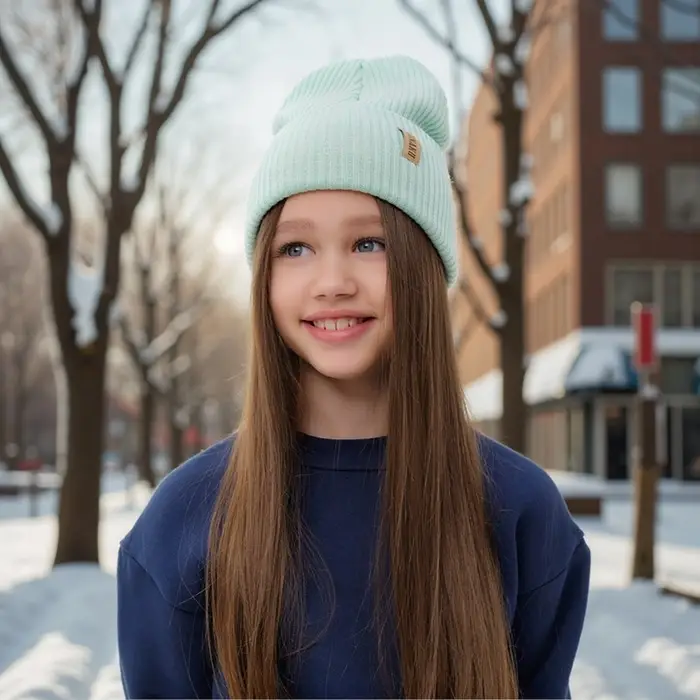 Шапка детская MINAKU, размер 46-48, мятная Шапка детская MINAKU, размер 46-48, мятная