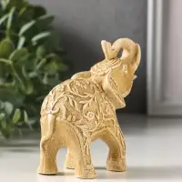 Фигурка гипс &laquo;Слон резной&raquo;, 10&times;10&times;5 см, слоновая кость