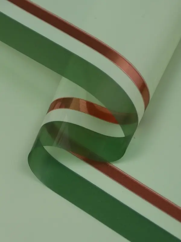 Пленка для цветов, "Двойная кайма", лаймовый сок, 57х57&plusmn;2 см