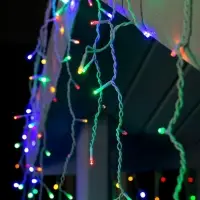 Гирлянда &laquo;Бахрома&raquo; 4&times;0.6 м, IP44, белая нить, 180 LED, свечение мульти, 8 режимов, 220 В