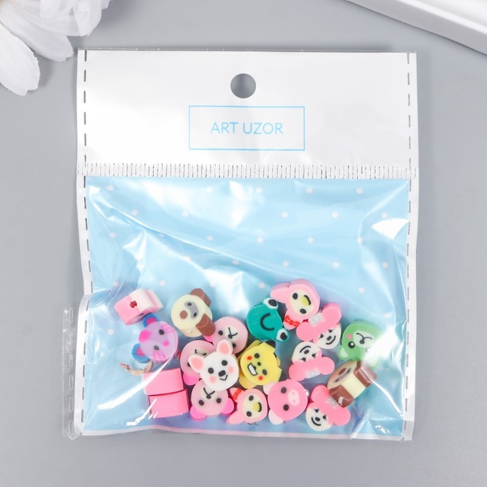 Бусины для творчества PVC Бусины для творчества PVC "Мордочки зверят" МИКС набор 20 шт 1х1х1 см