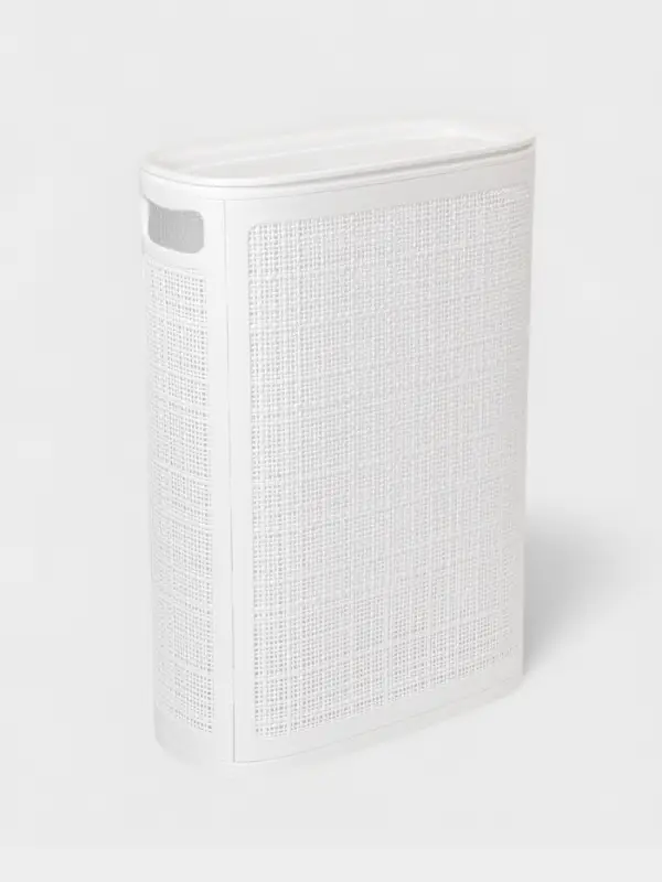 Плетёная корзина для белья с крышкой &laquo;Лён&raquo;, 45 л, 43&times;20&times;60 см, белая