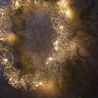Светодиодная фигура &laquo;Венок&raquo; 25&times;25&times;6 см, 15 LED, от батареек AAx2, свечение тёплое белое