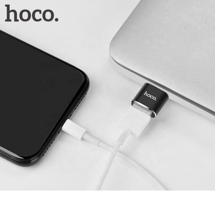 Адаптер Hoco UA5, Type-C - USB, поддержка OTG, металл, черный Адаптер Hoco UA5, Type-C - USB, поддержка OTG, металл, черный