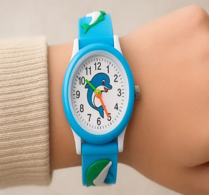 Часы наручные детские &laquo;Дельфин&raquo;, d=3 см, ремешок силикон, l-20 см