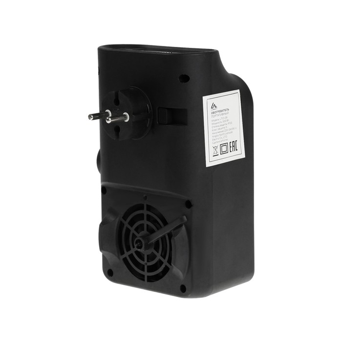 Портативный обогреватель Luazon LTO-09, 500Вт, 23 м², 2 режима, чёрный, евровилка Портативный обогреватель Luazon LTO-09, 500Вт, 23 м², 2 режима, чёрный, евровилка