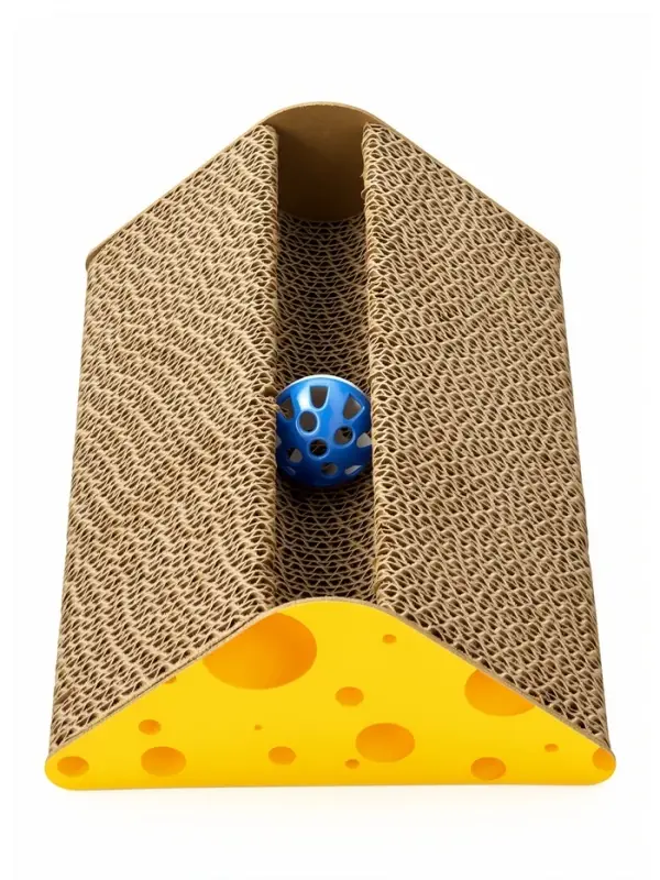 Когтеточка - игрушка, &laquo;Сыр&raquo;, 24.5&times;18&times;8.5 см, с кошачьей мятой, гофрокартон