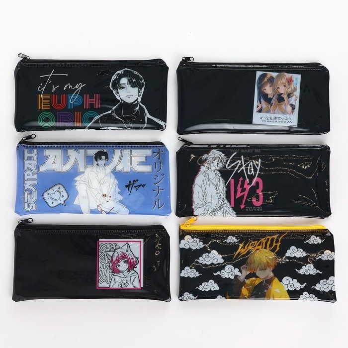 Пенал школьный мягкий плоский 9,5 х 20,5 ПВХ «1 сентября: Anime» МИКС Пенал школьный мягкий плоский 9,5 х 20,5 ПВХ «1 сентября: Anime» МИКС