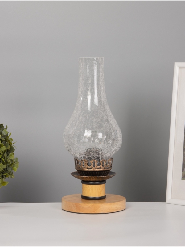 Лампа настольная BayerLux ЭКО Лампа настольная BayerLux ЭКО "Татьяна" 1х40Вт Е27 светло-коричневый 14х14х34см