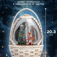 Светодиодная фигура &laquo;Зимние искорки&raquo;, 20.3&times;15&times;9 см, музыка, от батареек ААх3, USB, свечение тёплое белое
