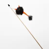 Дразнилка - удочка из меха кролика &laquo;Монстрик&raquo;, на деревянной палочке, цвет МИКС