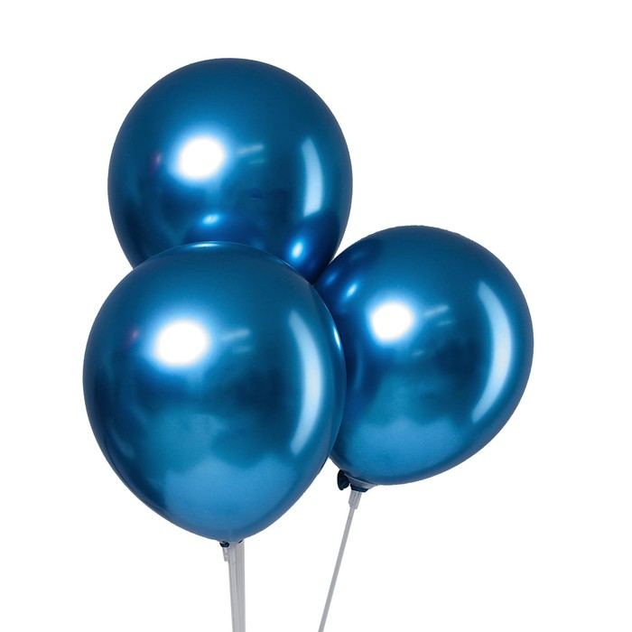Шар латексный 12" &laquo;Хром&raquo;, металл, набор 100 шт., цвет синий