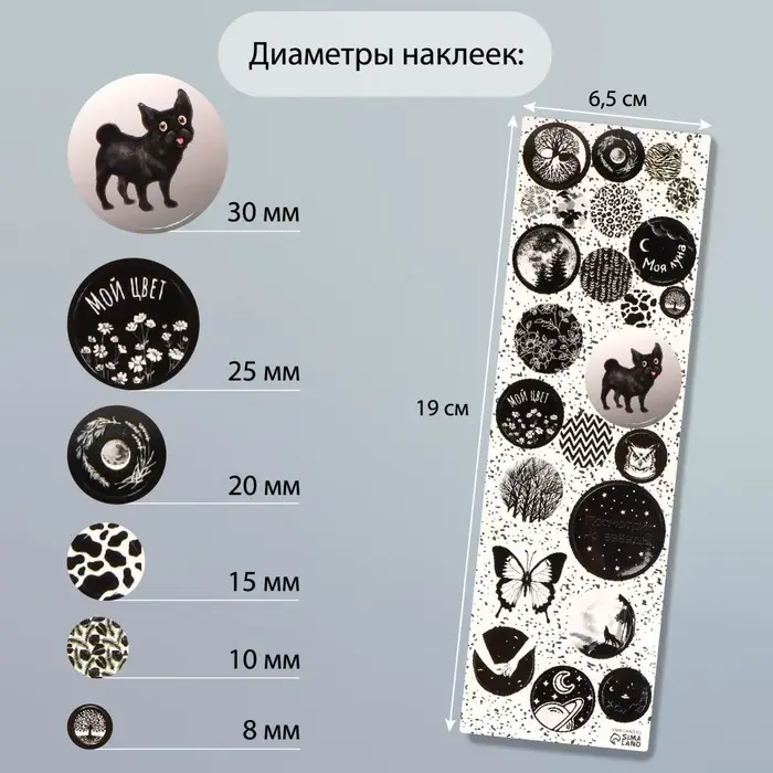 Наклейка для творчества пластик  Наклейка для творчества пластик "Мой цвет - чёрный" 6,5х19 см