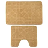 Набор ковриков для ванной и туалета тм VETTA Геометрия, 50x80см + 50x40см, полиэстер, 3 цвета