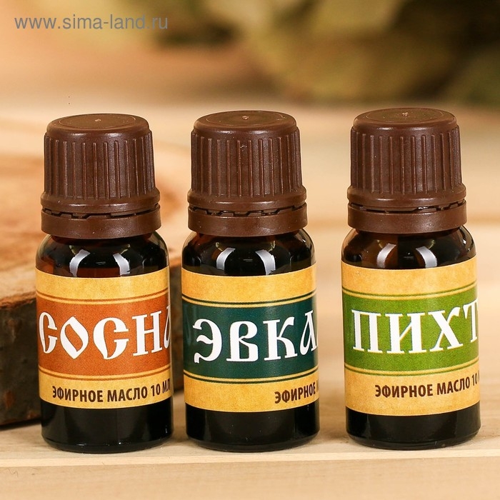 Набор 3 эфирных масла 10 мл Набор 3 эфирных масла 10 мл "Банный запас" пихта, эвкалипт, сосна