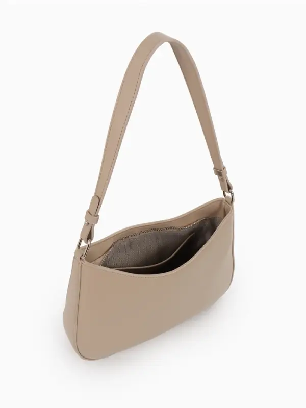 Сумка женская багет TEXTURA на молнии, 28&times;6&times;17 см, бежевая