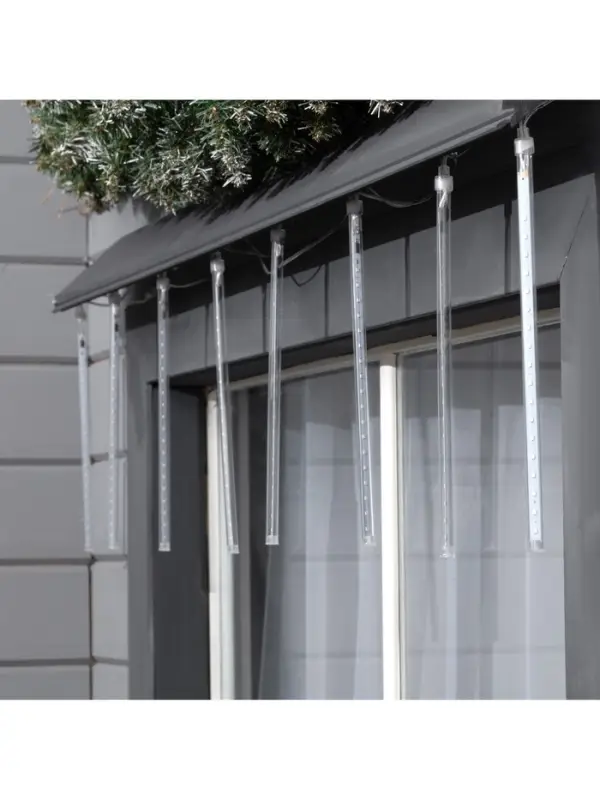 Гирлянда &laquo;Сосульки&raquo; 2.5&times;0.3 м, IP65, прозрачная нить, 192 LED, свечение синее с эффектом стекания, 12 В