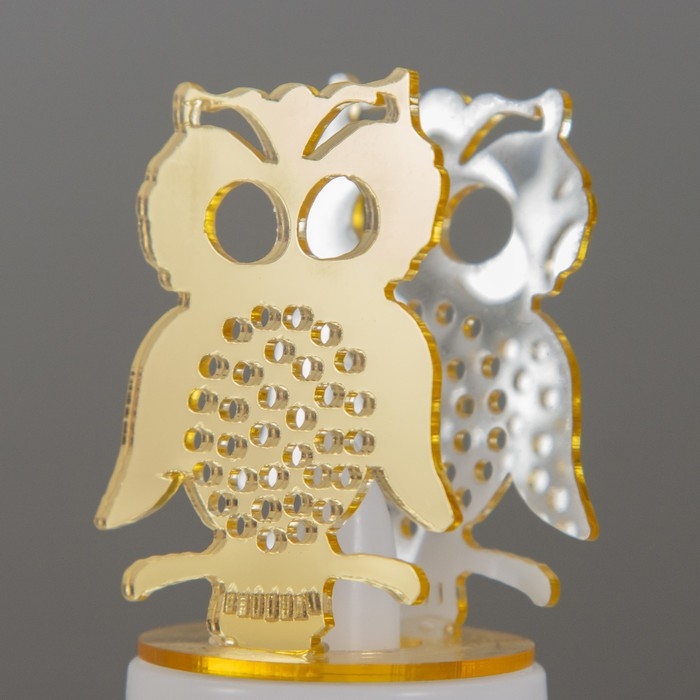 Ночник Ночник "Сова" LED от батареек 3хLR41 золото 3,5х3,5х6 см