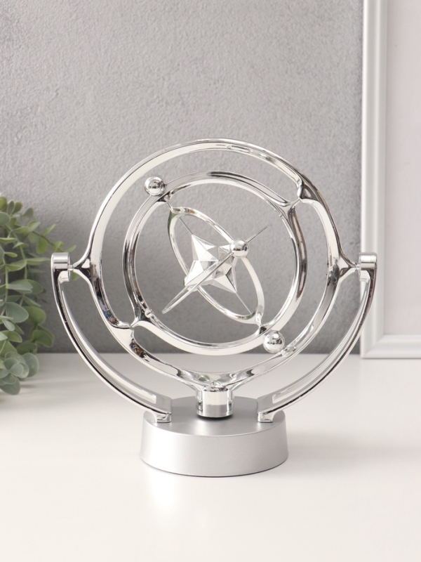 Маятник пластик Маятник пластик "Остроконечная звезда" серебро, от USB, от 4AA 10,8х23,5х24 см