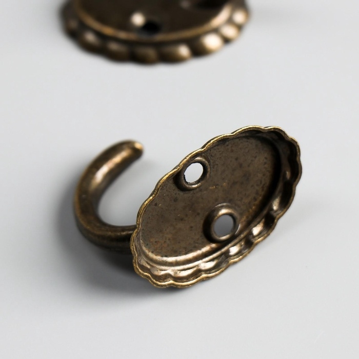 Крючок металл  Крючок металл "Ретро" бронза набор 2 шт 3,9х3,3х2,7 см