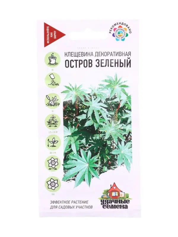 Семена цветов Клещевина Остров Зеленый  5 шт. Уд. с. DH