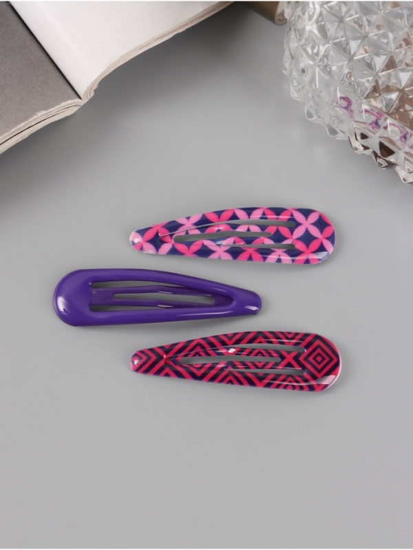 Невидимка для волос "Флора" (набор 8 шт) геометрия, 5 см, микс