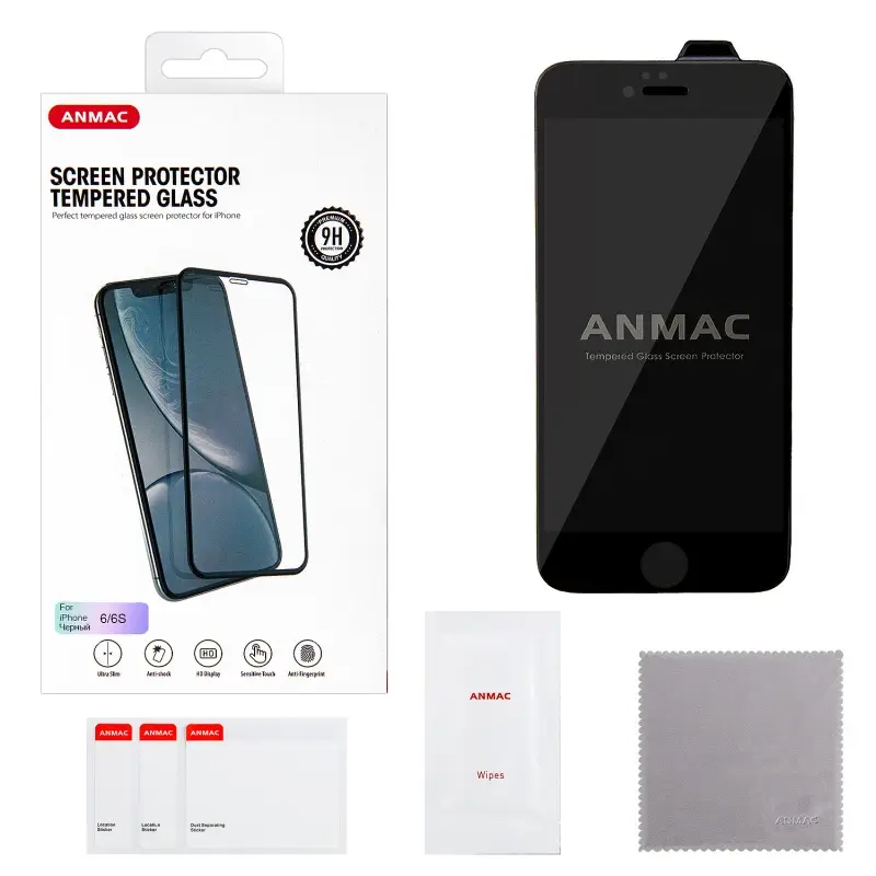 Защитное стекло для iPhone 6 3D ANMAC черное усиленное Арт. 1137182