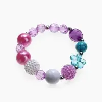 Набор детских украшений &laquo;Выбражулька. Единорог в цветах&raquo;, 2 предмета: бусы 45 см, браслет, d=5 см, фиолетовый