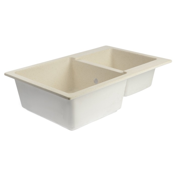 Мойка для кухни из камня ZEIN 191/Q2, 765x500 мм, прямоугольная, перелив, цвет бежевый Мойка для кухни из камня ZEIN 191/Q2, 765x500 мм, прямоугольная, перелив, цвет бежевый