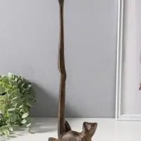 Сувенир чугун держатель для бумажных полотенец "Лягуха" 13,5х15х42 см