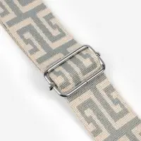 Ручка для сумки &laquo;Орнамент греческий&raquo;, стропа, с карабинами, 139&plusmn;3&times;3.8 см, серо-молочная