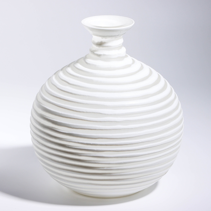 Ваза для цветов «Аркадия» из стекла, белая 23 х 21 х 21 см Ваза для цветов «Аркадия» из стекла, белая 23 х 21 х 21 см