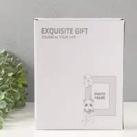 Фоторамка пластик 13х18 см "Пандочка с бамбуком" белый, вертикаль 3,5х19х24,5 см