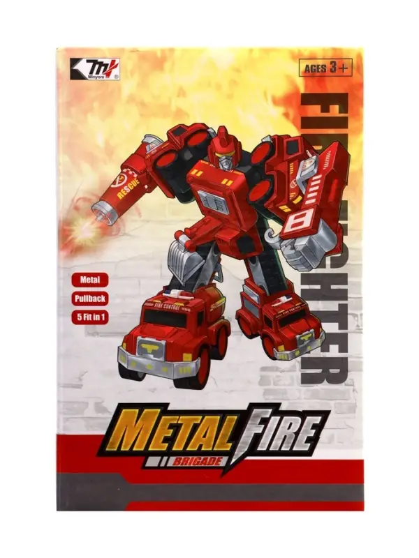 Робот-трансформер «Огнеборец» 5в1, собирается из 5 машинок, подвижные детали Робот-трансформер «Огнеборец» 5в1, собирается из 5 машинок, подвижные детали