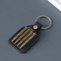 Кожаный брелок для ключей на кольце &laquo;Пули&raquo;, (кожзам), 6.8&times;4 см