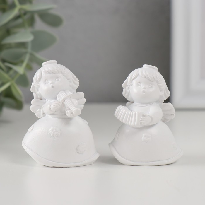 Сувенир полистоун Сувенир полистоун "Ангелочек-музыкант в платье" МИКС 3х3,5х5 см