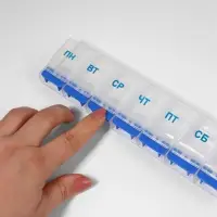 Таблетница &laquo;Неделька&raquo;, русские буквы, 21.5&times;5.5&times;2.5 см, 7 секций, МИКС