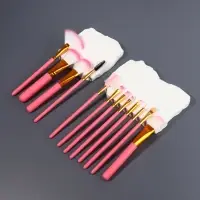 Набор кистей для макияжа COLOR POWER pink, 12 шт., футляр, розовый