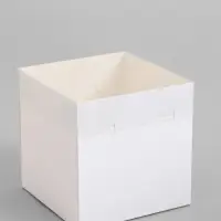 Коробка для цветов с PVC крышкой, 12&times;12&times;12 см, белая