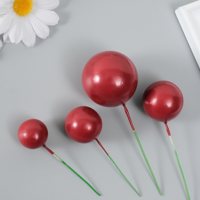 Декор для творчества Декор для творчества "Шарики" d=2; 3; 3,5 и 4 см набор 20 шт, бордо