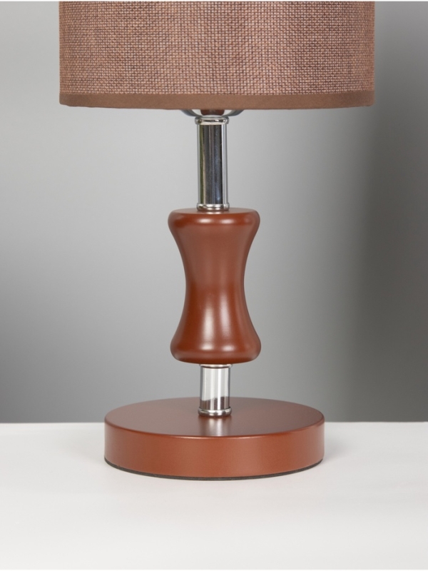 Лампа настольная BayerLux ЭКО Лампа настольная BayerLux ЭКО "Кло" 1х40Вт Е27 кофе/хром 16х16х38см